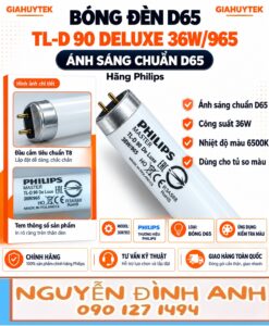 Bóng đèn D65 Philips TL-D 90 De Luxe 36W/965 cho tủ so màu